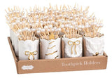 Mud Pie 26 40430056x Gold Edge Toothpick Caddy - 4 Styles
