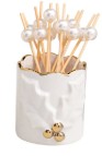 Mud Pie 26 40430056x Gold Edge Toothpick Caddy - 4 Styles