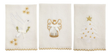 Mud Pie 26 42170355x White Christmas Embroidery Towel - 3 Styles