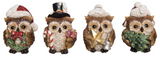Transpac 26 TC02582x Resin Owl Christmas Critter - 4 Styles