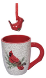 Transpac 26 TC02927x Cardinal Mug w/Figural Ornament - 3 Styles