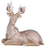 Transpac 26 Y1821 Resin Glitter Sitting Reindeer - 2 Styles