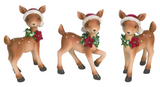 Transpac 26 Y7680 Resin Deer w/Santa Hat - 3 Styles