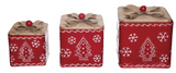 Transpac 26 TC01836x Metal Embossed Design Christmas Box - 3 Sizes