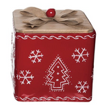 Transpac 26 TC01836x Metal Embossed Design Christmas Box - 3 Sizes