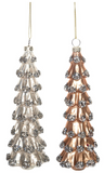 Transpac 26 TC03753x Glass Metallic Glitter Tree Ornament - 2 Styles