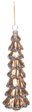 Transpac 26 TC03753x Glass Metallic Glitter Tree Ornament - 2 Styles