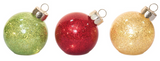 Transpac 26 TC04076x Glass Light Up Glitter Ornament - 3 Styles