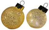 Transpac 26 TC04076Sx Glass Light Up Glitter Ornament - 2 Sizes