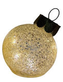 Transpac 26 TC04076Sx Glass Light Up Glitter Ornament - 2 Sizes