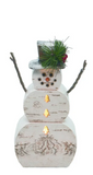 Transpac 26 Y8451x Resin Light Up Birch Snowman Figures - 3 Sizes