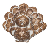 Transpac 26 TH00953x Resin White-Washed Turkey Figure - 3 Styles