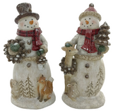 Transpac 26 TC04068 Resin Forest Snowman Figure - 2 Styles
