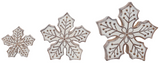 Transpac 26 TC04009x Resin Natural Wood Snowflake Decors - 3 Sizes