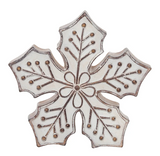 Transpac 26 TC04009x Resin Natural Wood Snowflake Decors - 3 Sizes
