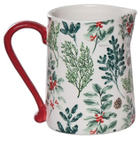 Transpac 26 TC05871 Dolomite Mini Holiday Branches Pitchers - 3 Styles