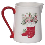 Transpac 26 TC05871 Dolomite Mini Holiday Branches Pitchers - 3 Styles