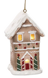 Transpac 26 TC04567x Mini Resin Light Up Gingebread House Ornaments - 2 Styles