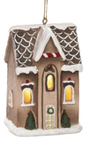 Transpac 26 TC04567x Mini Resin Light Up Gingebread House Ornaments - 2 Styles