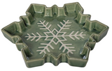 Transpac 26 TC0677x Dolomite Green Snowflake Platter - 2 Sizes