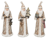 Transpac 26 Y9983 Resin Gold Dusted Santa Figure 2in - 3 Styles