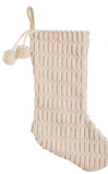 Transpac 26 TC03852x Fabric Stocking w/Pom Pom - 3 Colors