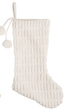 Transpac 26 TC03852x Fabric Stocking w/Pom Pom - 3 Colors
