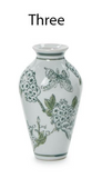 Two's Company TC 55051x Primrose and Lotus Hand-Painted Chinoiserie Porcelain Vases - 5 Shapes