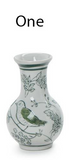 Two's Company TC 55051x Primrose and Lotus Hand-Painted Chinoiserie Porcelain Vases - 5 Shapes