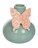 VIP Home & Garden VIP PV00264x Ceramic Round Butterfly Vase - 4 Colors
