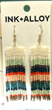 Ink + Alloy IA SBER3400xx Adaline horizontal stripes beaded fringe earrings