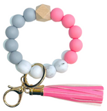 Queens Designs QD BB139X125xx Silicone Beaded Keychain Bracelet - 6 Colors