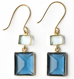 Ink + Alloy IA BRER2900xx Veronica Two-Tone Color Cut Glass Dangle Earrings - 4 Colors