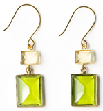 Ink + Alloy IA BRER2900xx Veronica Two-Tone Color Cut Glass Dangle Earrings - 4 Colors