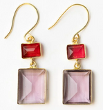 Ink + Alloy IA BRER2900xx Veronica Two-Tone Color Cut Glass Dangle Earrings - 4 Colors