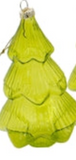 Wing Tai Trading WTT 25GXS217x Green Glass Tree Ornaments - 3 Colors