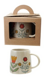 Hazel Mazel HM0229Ax Stoneware Mug w/Flowers - 4 Styles