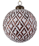 Park Hill Collection PHC H-061-3-944-062 White-Washed Diamond Ornament - 2 Styles