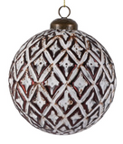 Park Hill Collection PHC H-061-3-944-062 White-Washed Diamond Ornament - 2 Styles