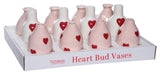 Transpac 26 TS03616x Heart Bud Vases - 3 Colors
