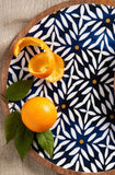 Mud Pie MP 4070036x Indigo Round Wood Tray - 2 Sizes
