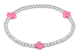eNewton Design 26 BSC3SSxx Signature Cross 3mm Sterling Bracelet - 2 Styles