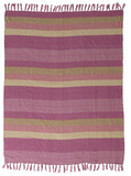Hazel Mazel 26 HM0571 Woven Recycled Cotton Pink & Gold Throw - 2 Styles