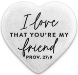 Dicksons Gifts 26 407xx Scripture Heart Cast Stone 2.25in - 16 Styles