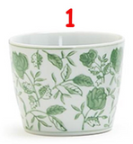 Two's Company 26 54363-20x Countryside Green Cachepot Hand-Painted Porcelain - 6 Designs