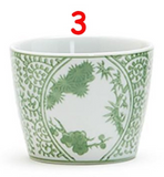Two's Company 26 54363-20x Countryside Green Cachepot Hand-Painted Porcelain - 6 Designs
