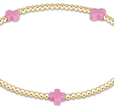 eNewton Design 26 EGBSCSM2Gx egirl Signature Cross Small 2mm Gold Bracelet - 7 Styles
