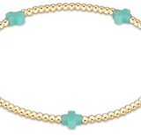 eNewton Design 26 EGBSCSM2Gx egirl Signature Cross Small 2mm Gold Bracelet - 7 Styles