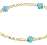 eNewton Design 26 EGBSCSM2Gx egirl Signature Cross Small 2mm Gold Bracelet - 7 Styles