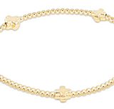 eNewton Design 26 EGBSCSM2Gx egirl Signature Cross Small 2mm Gold Bracelet - 7 Styles